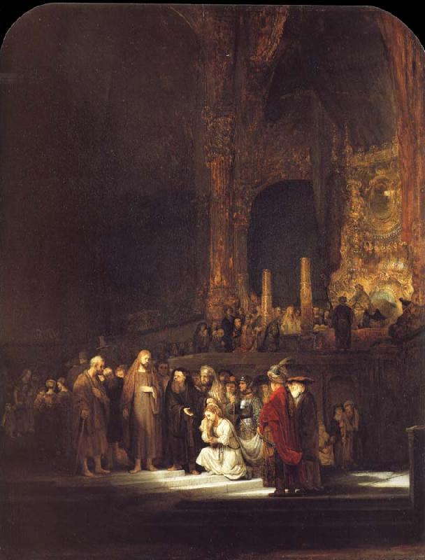 REMBRANDT Harmenszoon van Rijn The Woman Taken in Adultery oil painting image